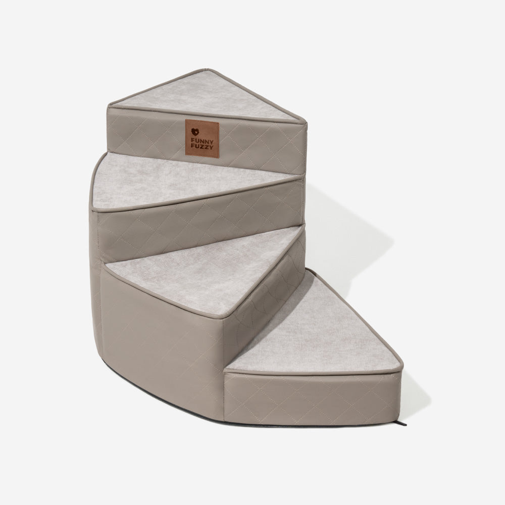 luxe water repellent faux leather removable spiral pet stairs stepease luxe water repellent faux leather removable spiral pet stairs stepease
