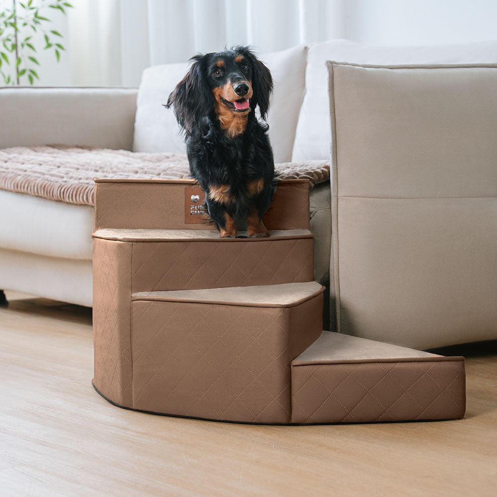 luxe water repellent faux leather removable spiral pet stairs stepease luxe water repellent faux leather removable spiral pet stairs stepease