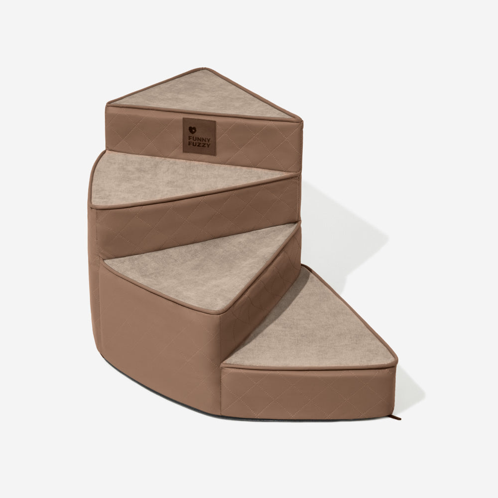 luxe water repellent faux leather removable spiral pet stairs stepease luxe water repellent faux leather removable spiral pet stairs stepease