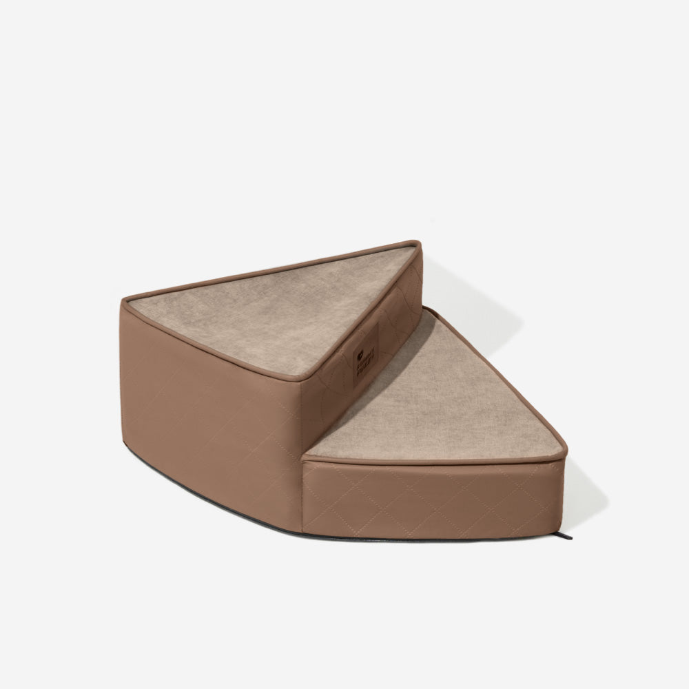 luxe water repellent faux leather removable spiral pet stairs stepease luxe water repellent faux leather removable spiral pet stairs stepease