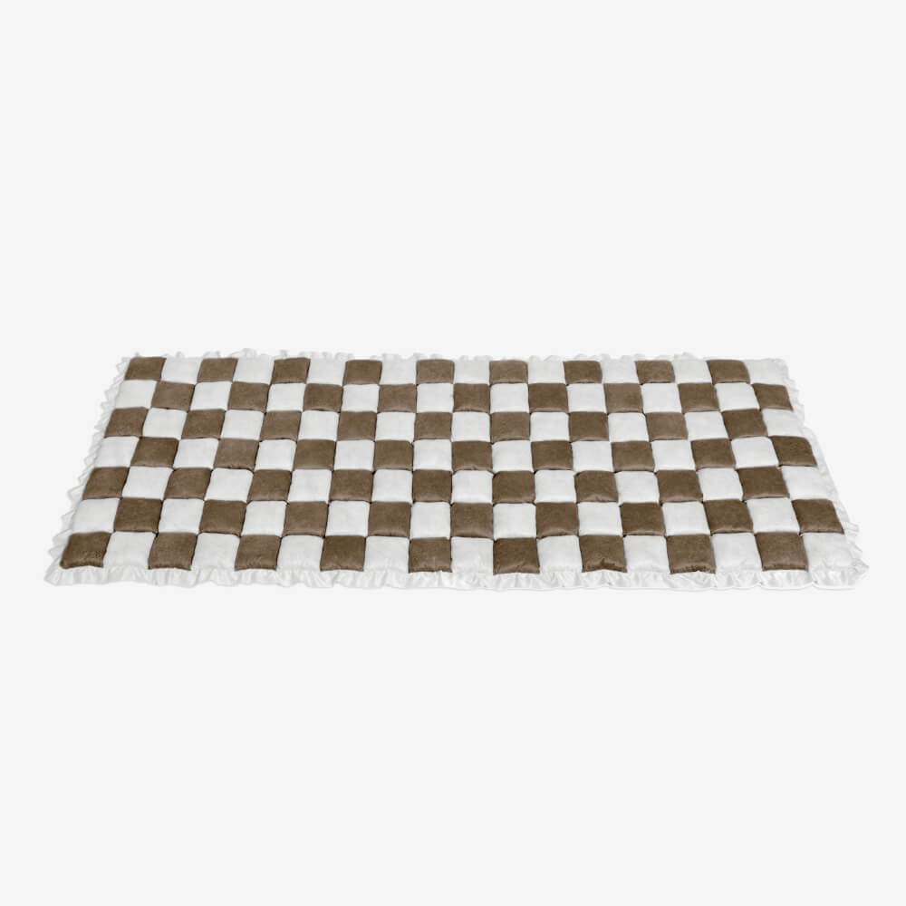 cream colored large plaid square fuzzy pet dog mat bed couch cover cream colored large plaid square fuzzy pet dog mat bed couch cover