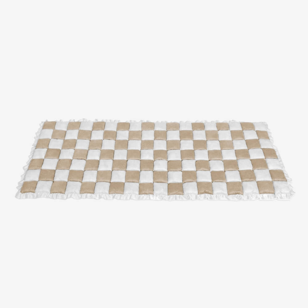 cream colored large plaid square fuzzy pet dog mat bed couch cover cream colored large plaid square fuzzy pet dog mat bed couch cover