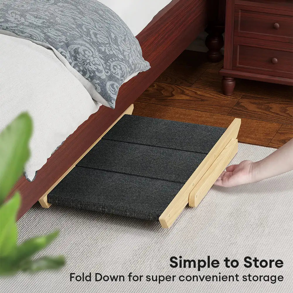 2 in 1 foldable wooden dog stairs & ramp with non slip pad 2 in 1 foldable wooden dog stairs & ramp with non slip pad