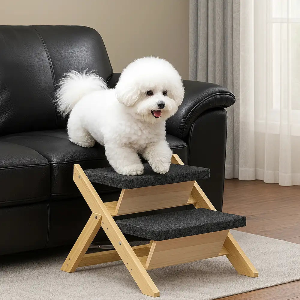 2 in 1 foldable wooden dog stairs & ramp with non slip pad 2 in 1 foldable wooden dog stairs & ramp with non slip pad