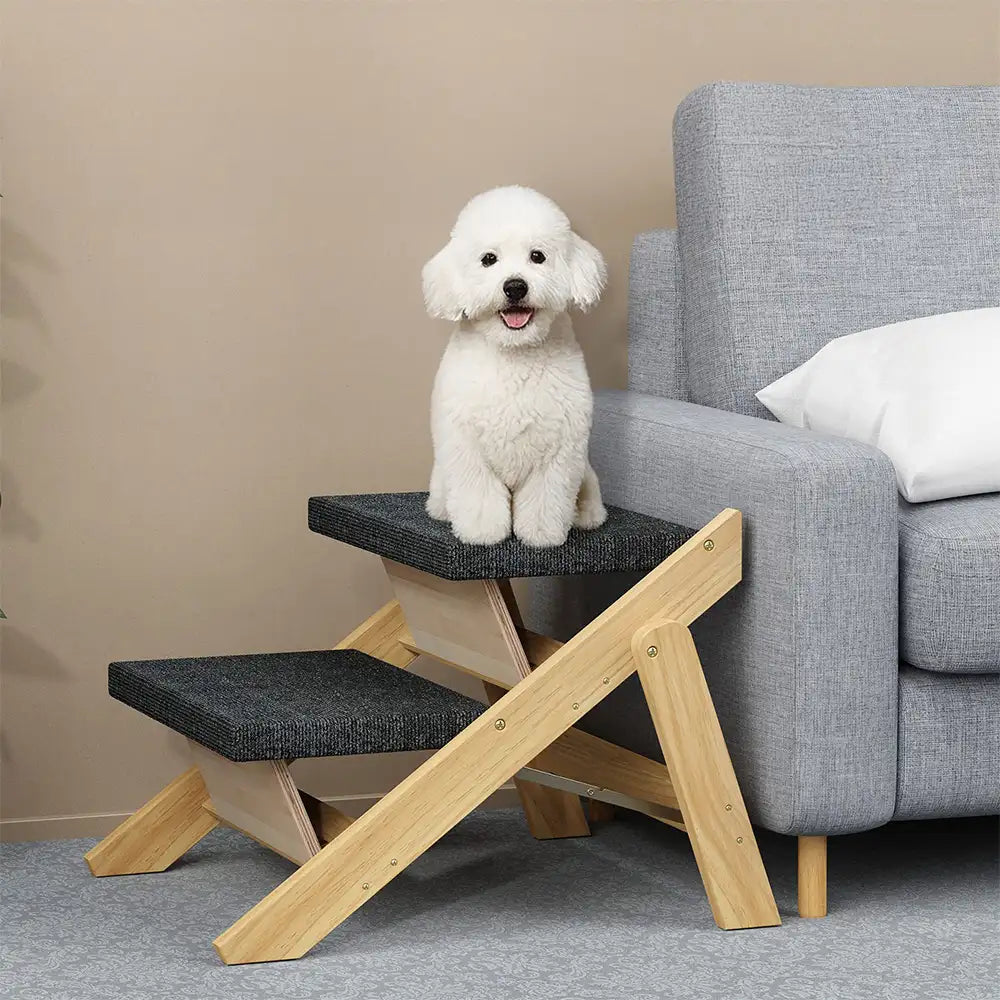 2 in 1 foldable wooden dog stairs & ramp with non slip pad 2 in 1 foldable wooden dog stairs & ramp with non slip pad