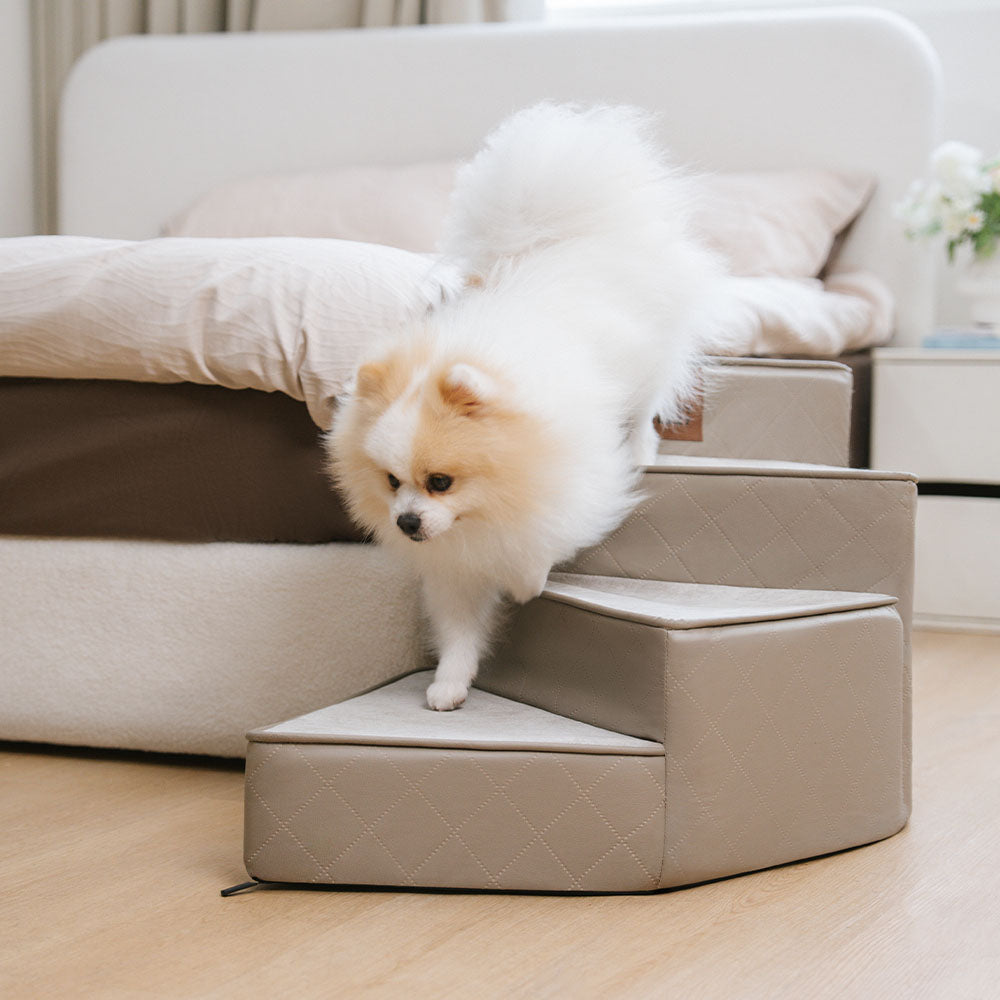 luxe water repellent faux leather removable spiral pet stairs stepease luxe water repellent faux leather removable spiral pet stairs stepease