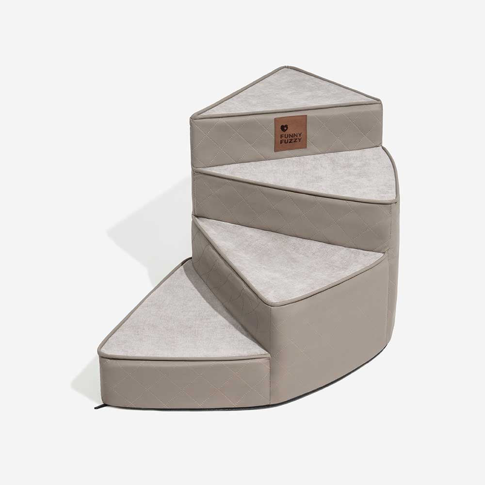 luxe water repellent faux leather removable spiral pet stairs stepease luxe water repellent faux leather removable spiral pet stairs stepease