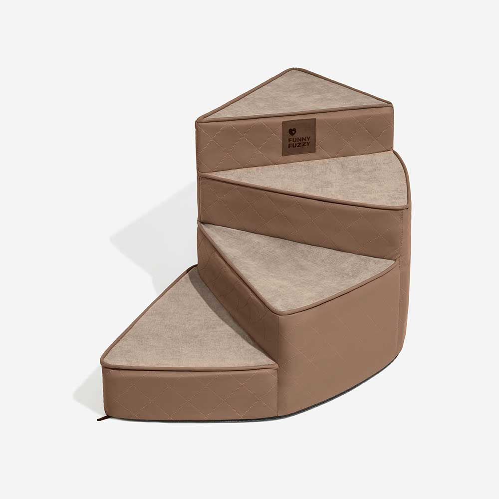 luxe water repellent faux leather removable spiral pet stairs stepease luxe water repellent faux leather removable spiral pet stairs stepease