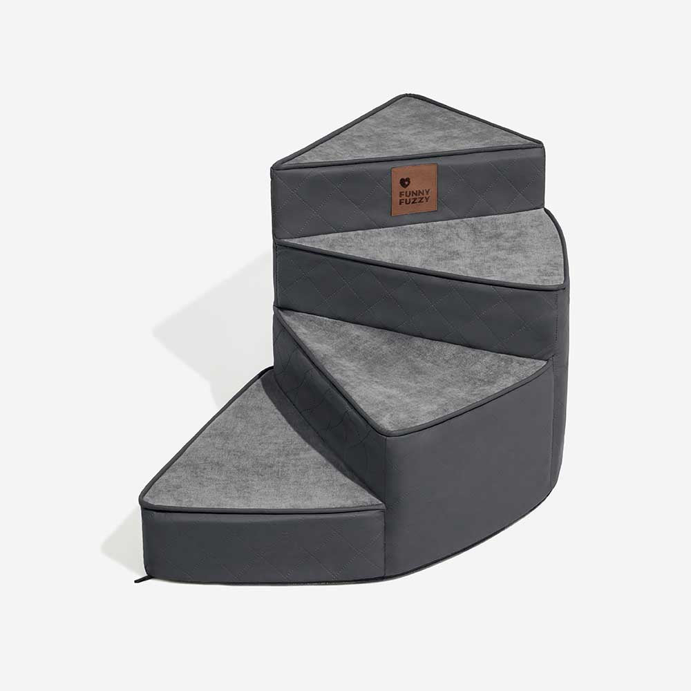 luxe water repellent faux leather removable spiral pet stairs stepease luxe water repellent faux leather removable spiral pet stairs stepease